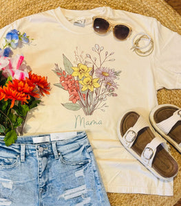 Custom birth flower tees