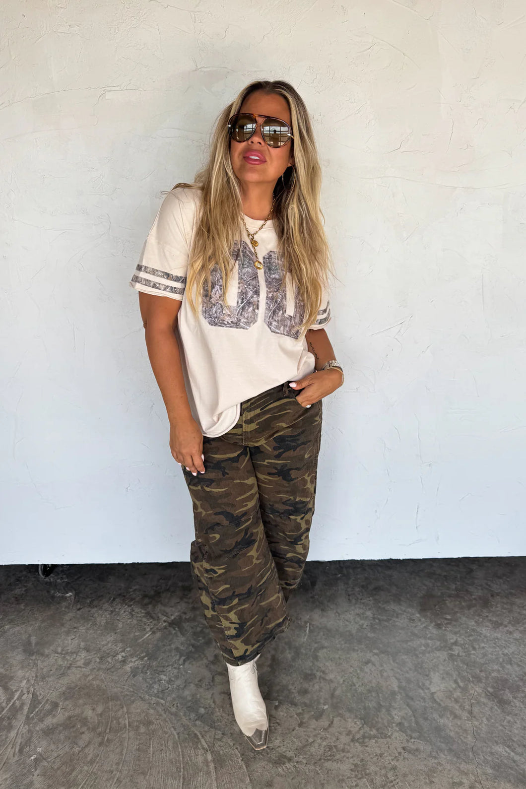 Bex Camo Barrel Jeans