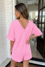 Load image into Gallery viewer, Solid Color Raw Edge Pocketed Loose Romper