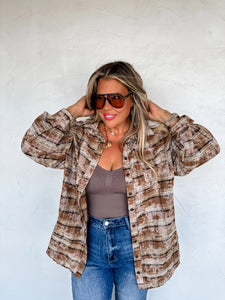 Bleached Plaid Top