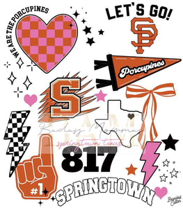SPRINGTOWN - preorder custom collage tee 🧡🩷🖤