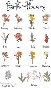 Custom birth flower tees