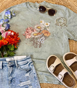 Custom birth flower tees