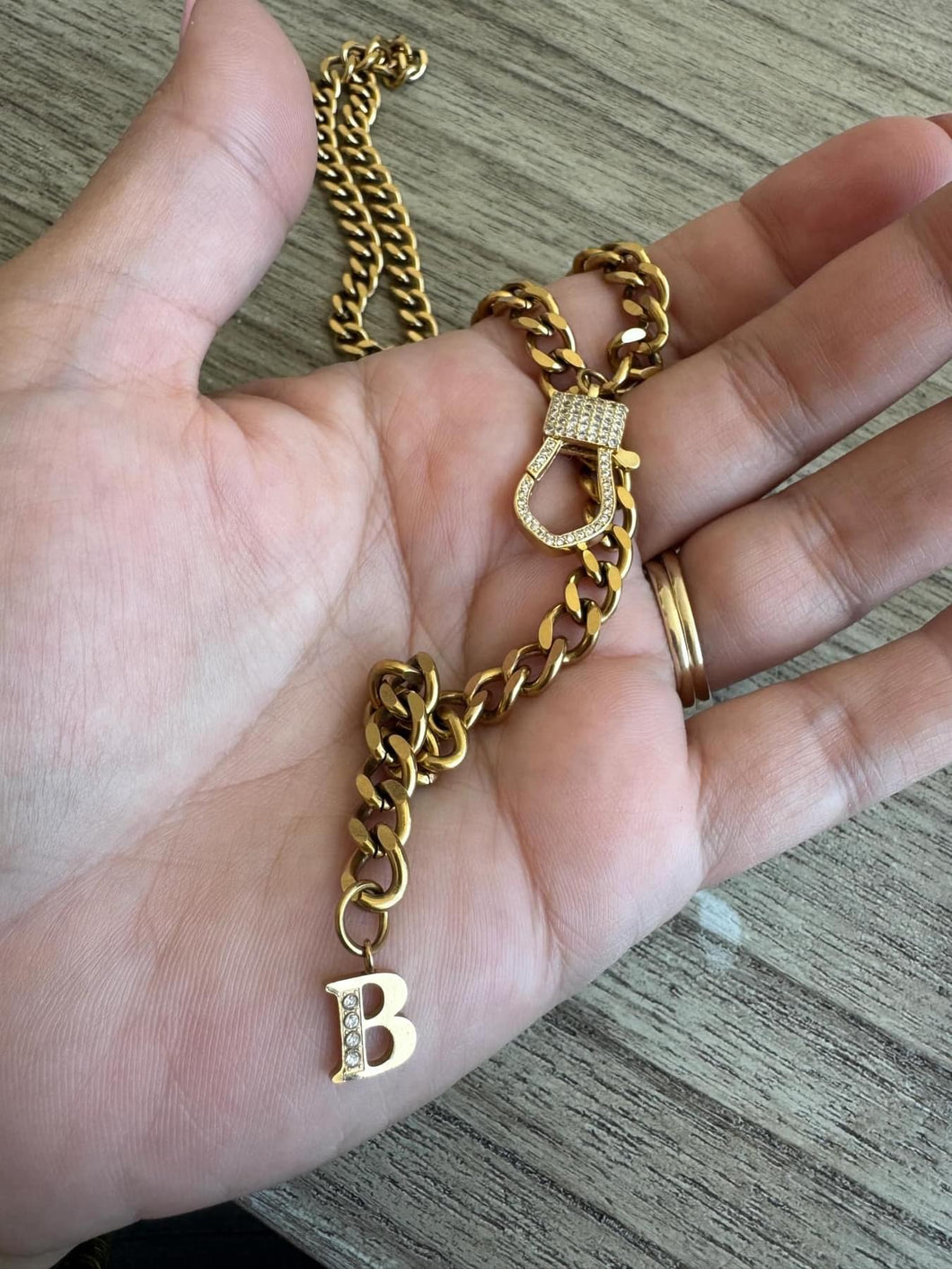 Link & letter necklace