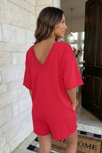 Load image into Gallery viewer, Solid Color Raw Edge Pocketed Loose Romper