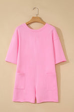 Load image into Gallery viewer, Solid Color Raw Edge Pocketed Loose Romper